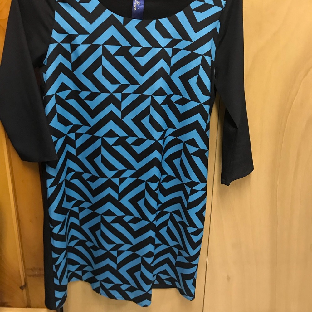 Francesca’s blue and black dress